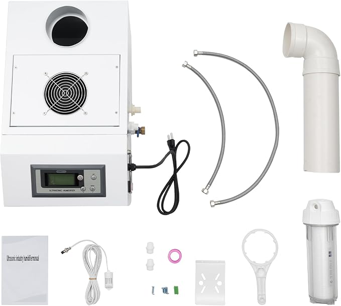 300W Agricultural Ultrasonic Humidifier, Automatic Ultrasonic Industrial Atomizer Air Humidifier Sprayer with Humidity Sensor & Water Filter, Agricultural Atomizer Cooler, 160m³/h, 2.64Gal