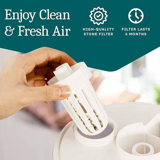 Aennon - Ultrasonic Universal Humidifier Filter Replacements for Home, Cool Mist Demineralisation Cartridges, Ceramic Stone Material, 500 Hours, 3 Pack