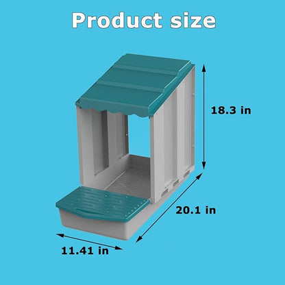 AUTENS Chicken Nesting Boxes, 1 Hole Laying Boxes,1 Nest Mat, Plastic Roll Away Chicken Nest Box, Egg Roll Out with Perch Eggs Protected Collection Area, Poultry Modular House Egg Coop Nest Perch