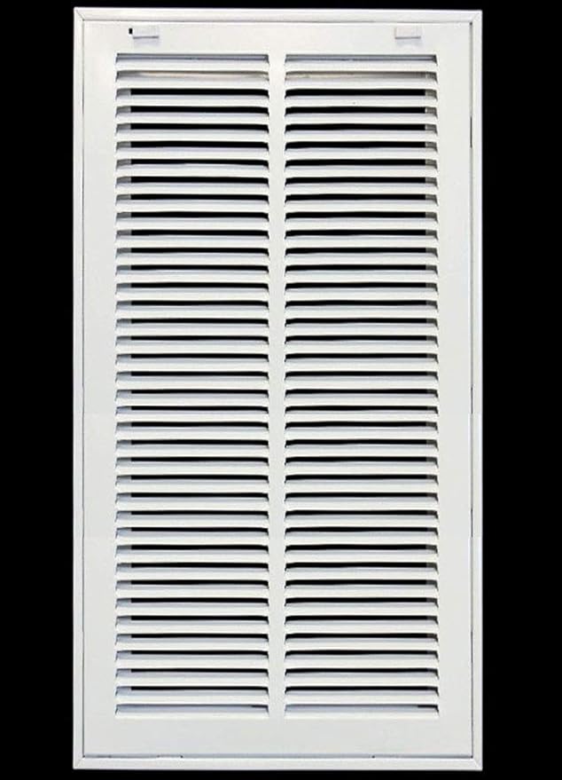 HVAC Premium 12 x 28 Duct Opening Steel Return Air Filter Grille, for 1-inch Filter, Removable Door, Flat Stamped HVAC Vent Cover Grille, Outer Dimensions 14.5 x 30.5