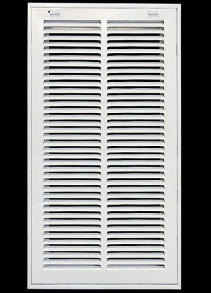 HVAC Premium 12 x 28 Duct Opening Steel Return Air Filter Grille, for 1-inch Filter, Removable Door, Flat Stamped HVAC Vent Cover Grille, Outer Dimensions 14.5 x 30.5