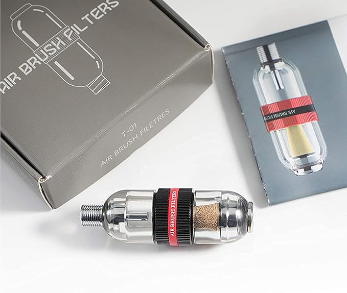 Mini Airbrush Air Filter Moisture Water Trap, 1/8" BSP Threads Spray Pen Oil Water Separator for Gundam Model Painting, Makeup, Tattoo & Art Craft Tools