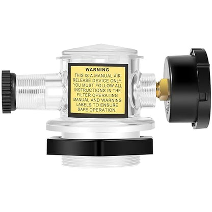 273564Z Manual Air Relief Valve with Pressure Gauge Compatible with Pentair Triton C, TR100C, TR140C, Triton II Sand Filters –For Clean & Clear,Warrior,EasyClean,SMBW 4000 Pool & Spa DE Filter Systems