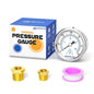 MEANLIN MEASURE 0~300Psi Dry Pressure Gauge Stainless Steel 1/8" NPT 2" FACE DIAL Waterproof for Air Compressor Air Regulator Water Filter Back Mount, with 1/4" NPT and 3/8" NPT Hex Bushing