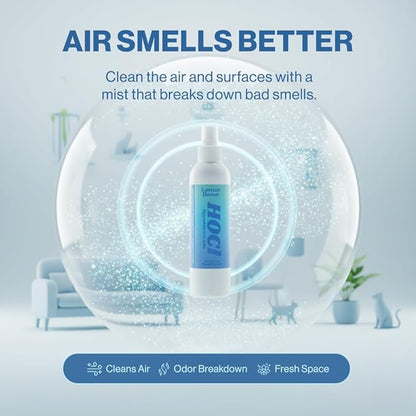 HOCl Air & Home Purifying Mist Spray – Hypochlorous Acid Air Purifier Spray Safe Around Kids & Pets - No Toxic Fumes - Natural Odor Eliminator - Multi-Surface - 8 Fl Oz
