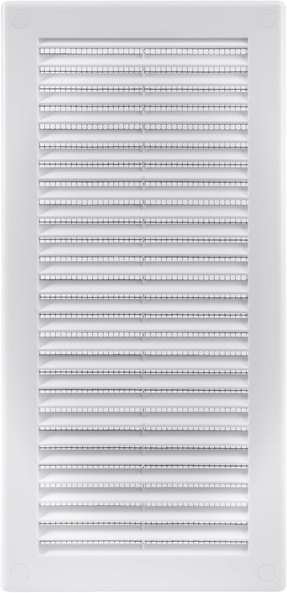 Vent Systems 4" x 11" (Opening Dimensions) White Plastic Soffit Vent Cover - Durable Flat Rectangular Air Vent Grille with Mesh Screen - Weather Ventilation Grill Wall & Ceiling Indoor & Outdoor