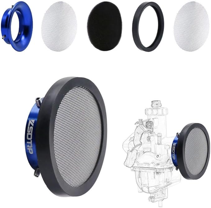 Carburetor Carb 40mm Air Filter Cleaner Velocity Stack Modified Trumpet with Sponge Filter Steel Mesh for VM22 PZ22 GX160 GX200 Short Fast Intake Suggest for Small Displacement (Blue,40mm)