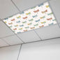 Fluorescent Light Covers for Ceiling Lights Watercolor Dragonfly Magnetic Light Filters 1 Pack 4x2 ft Colorful Linen Ceiling Lights Cover for Classroom Office School Home Drop Lamp Decor