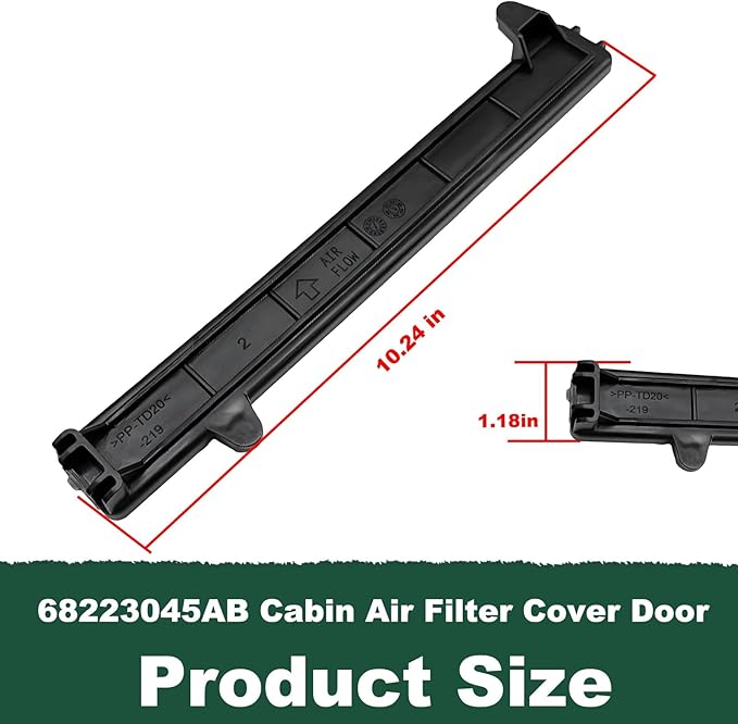 68223045AB Cabin Air Filter Cover Compatible with Jeep Cherokee 2.0L 2.4L 3.2L 2014 2015 2016 2017 2018 2019 Replace 68223045AA