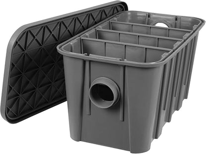 Generic Commercial Grease Interceptor Trap with Removable Filter Basket Interceptor Oil-water Separator Prevents Clogs and Odors for Restaurant Canteen Home Kitchen