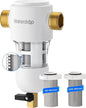 Waterdrop Spin Down Sediment Filter, 50/200 Micron Reusable Whole House Water Filter Sediment System, Flushable Pre-Filter System for City/Well Water,1" MNPT + 3/4" FNPT