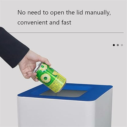 GLigeT Outdoor Trash can White Combined Trash Can Large-Capacity Square Sorting Trash Can Outdoor Direct Throw Trash Can Without Cover, Anti-Fingerprint Technology 48L Trash Can (Size : F)