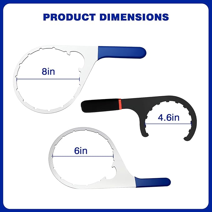 4.6/6/8-Inch Fuel Filter Wrench Set Compatible with Detroit Diesel DD-Series & Navistar Engines Replaces for 380134, 382 Fits Select Diesel Trucks