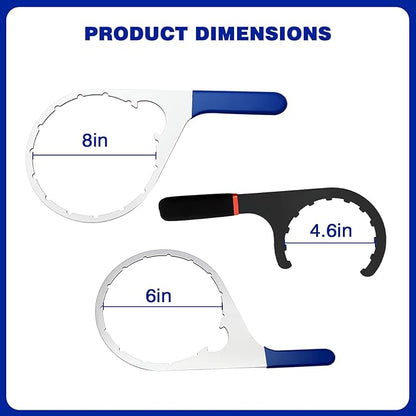4.6/6/8-Inch Fuel Filter Wrench Set Compatible with Detroit Diesel DD-Series & Navistar Engines Replaces for 380134, 382 Fits Select Diesel Trucks
