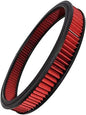 A-Team Performance High Flow Washable & Reusable Round Cotton Air Filter Element - 14x2 Inch Red - Engine Air Filter Compatible w/Buick/Chevrolet/GMC/Ford/Oldsmobile & Pontiac