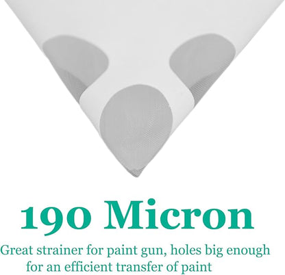 100pcs 190 Micron Paint Strainer, Paint Filter for Latex Paint, Paint Sprayer, Airbursh Artist, Resin Filtering
