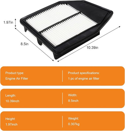 Engine Air Filter 17220-R40-A00 Compatible with Honda Models - Accord 2008 2009 2010 2011 2012,XGA10467,AF1347, A3164C,Crosstour 2012 2013 2014 2015 - L4 2.4L - Replace# 17220-R40-A00