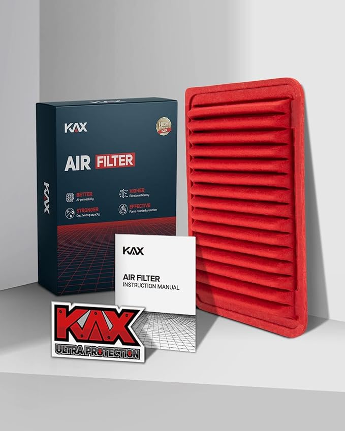 KAX Premium Engine Air Filter, GAF003 (CA10171) Replacement for Toyota Camry 2007-2009 L4 2.4L, Camry 2010-2017 L4 2.5L, Venza 2009-2016 L4 2.7L, Increased Acceleration (Not for Hybrid)