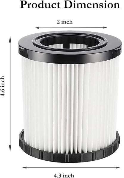 4 Pack DCV5801H Wet/Dry Vacuum HEPA Replacement Filter Compatible with DeWalt DCV580 & DCV581H, Reusable and Washable