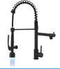 Fapully Black Kitchen Faucet with Pull Down Sprayer,Commercial LED Kitchen Faucet,Single Handle Single Hole Kitchen Sink Faucets