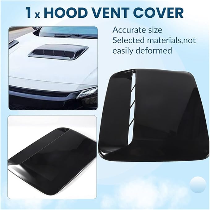 Car Universal Hood Vent Air Outlet Cover Compatible For Infiniti And Mazda Compatible For Tesla Hood Scoop Air Flow Intake Vent Cover