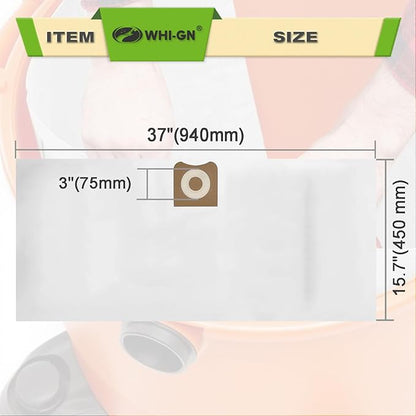 15 Pack VF3502 Repalcement Bags for Rigid Shop Vac Bags 16 Gallon Size A, compatible with RIDGID 12-16 Gallon Wet/Dry Vacuums, High Efficiency Dust Filter Bags, Part# 23743