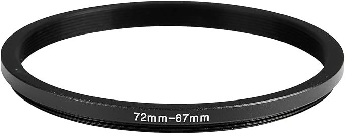 72-67mm Metal Step-Up/Down Ring Adapter Compatible with Mirrorless Cameras DSLR Lens, UV CPL ND Filter Thread Converter, Black