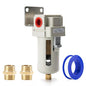 1/2" NPT Air Dryer for Compressor | Compressed Air Line Filter | 5 Micron Brass Element|Bracket, Poly Bowl, 145 psI