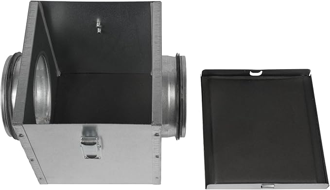 Repa Market 4" Duct Air Filter Box – Galvanized Steel Inline Dryer Filter Housing for Round Duct - EPDM Rubber Gaskets – Easily Serviceable Lint Trap – Intake Ventilation, Home Improvement