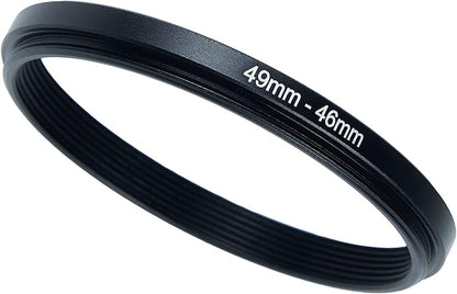 49mm to 46mm Step-Down Ring Filter Adapter for All Brands UV ND CPL Metal Ring Step-Down Rings Adapter Filter (49mm-46mm)