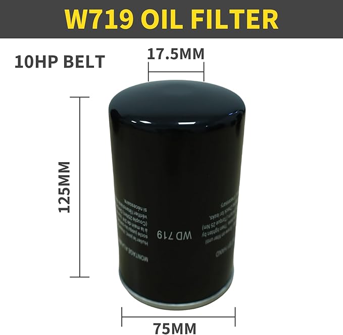 W719 Oil Filter for 10HP Belt Motors Air Compressor, Industrial Air Compressor System Maintenance Kit