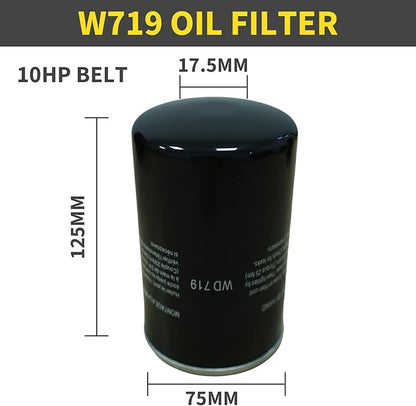 W719 Oil Filter for 10HP Belt Motors Air Compressor, Industrial Air Compressor System Maintenance Kit