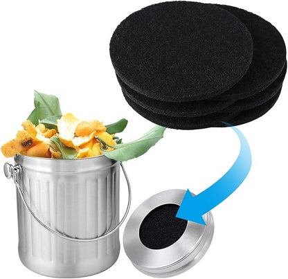 Eagles 6 Pack Charcoal Filters for Compost Bucket, 6.5 Inch Double Thinck 0.4 Inch Compost Filters for Countertop Bin, Round Activated Carbon Filter Bio Bucket Filter Universal Size