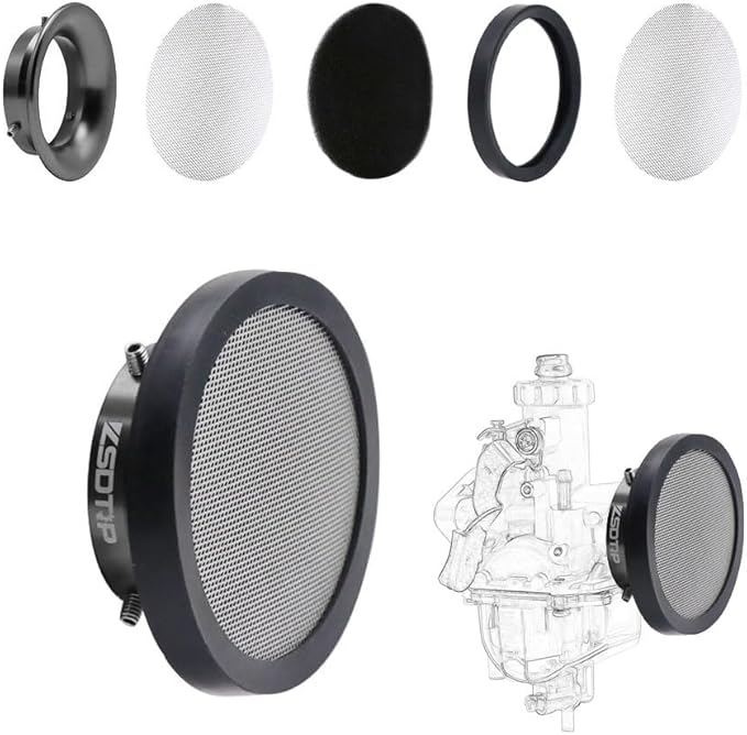 40mm Carburetor Velocity Stack Air Filter Cleaner Modified Trumpet with Sponge Filter Steel Mesh for VM22 PZ22 PD18J BT200X Shortest Fast Intake Suggest for Small Displacement (Titan,40mm)
