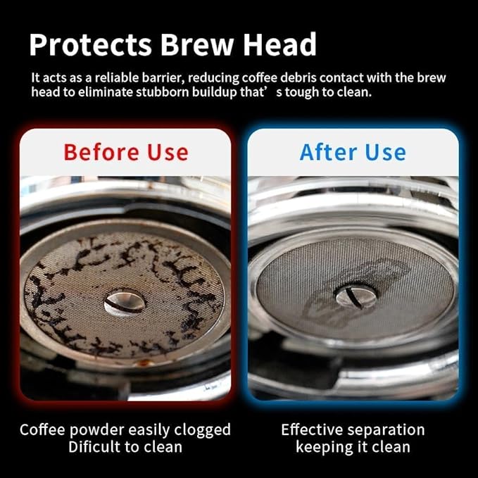 watchget 58mm Espresso Puck Screen - 0.2mm Ultra Thin Espresso Filter - Lower Shower Screen - Metal Reusable Coffee Filter for Portafilter Basket 58mm - Puck Screen