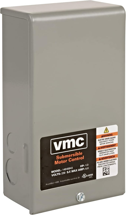 Red Lion RLCB05-230 1/2-HP 230-Volt VMC Control Box for Submersible Well Pump, Grey, 640189