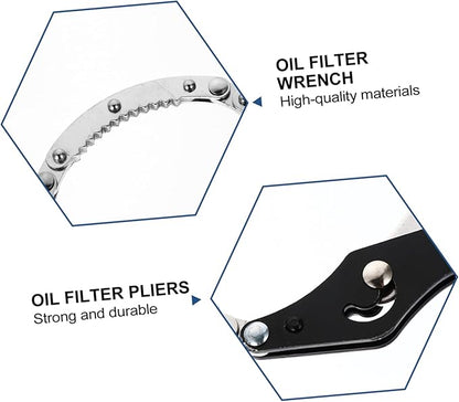 2Pcs Adjustable Oil Filter Wrench for Trucks and Farm Equipment Tool for Easy Removal of Tough Oil Filters Tight Spaces