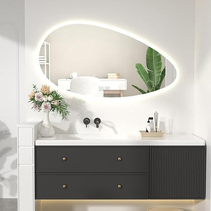 500 X800 mm Illuminated Backlit LED Bathroom Mirror, Wall Mounted Multifunction Bathroom Vanity Mirror with Lights and Demister Pad, Energy-Saving Illuminated Smart Mirror