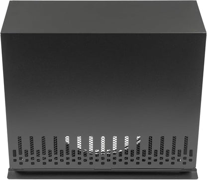 Vent Systems 10" Inch Supply Vent Cover with Rubber Gasket - Graphite Black Galvanized Steel - Robust and Weatherproof Outdoor Air Intake Box - Duct or Surface Mounting - Rain, Snow Protection