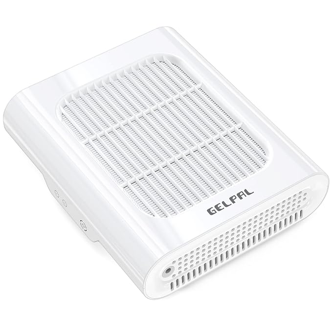 Professional Nail Dust Collector, Adjustable Nail Dust Collector for Acrylic Nails , Electric Nail Vacuum Fan, Low Noise, Dust Collector for Nail Polishing &Salon.White.