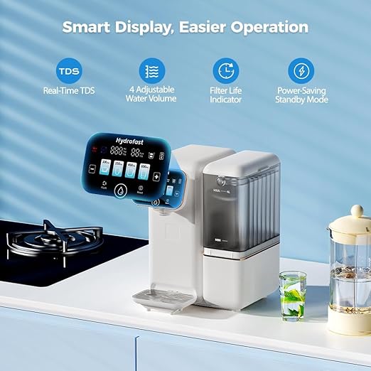 Countertop Reverse Osmosis Water Filter, UV 6 Stage RO Filtration System with Remineralization pH Balance, Portable Water Purifier for Kitchen, RV, Office, No Installation, B100