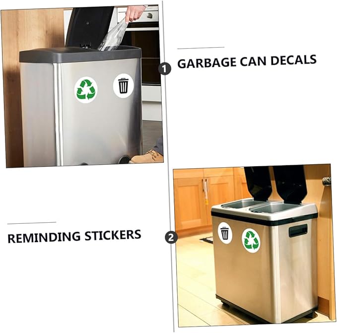 6 Sheets Self-Adhesive Garbage Classification Label Stickers for Waste Sorting Trash Can Decals for Home and Office Use Easy to Apply Waste Container Stickers