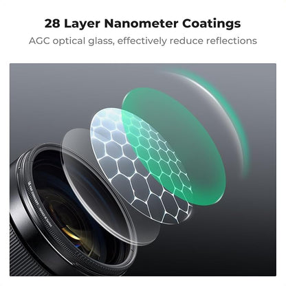 K&F CONCEPT 95mm True Color Ultra-Low Reflectivity CPL Filter Polarizer Lens Filter Circular Polarizing for Camera Lenses with 28 Multi-Coated (Nano-X Series)