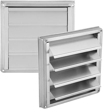 Extractor Fan Outlet, 100mm Stainless Steel Wall Air Vent Outdoor Filter Square Tumble Dryer Extractor Fan Outlet for Kitchen Fans and Vents Dryer Vent Cover Outdoor