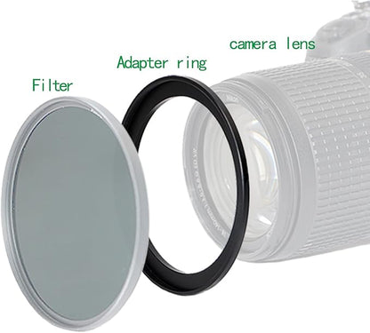 49mm to 43mm Step-Down Ring Filter Adapter for All Brands UV ND CPL Metal Ring Step-Down Rings Adapter Filter (49mm-43mm)