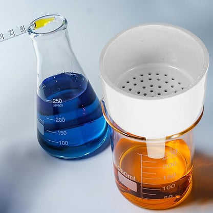 Veemoon 80Mm Ceramic Buchner Funnel Laboratory Filtration Filter Funnel with Stopper White Chemical Filter Paper for Student Experiments