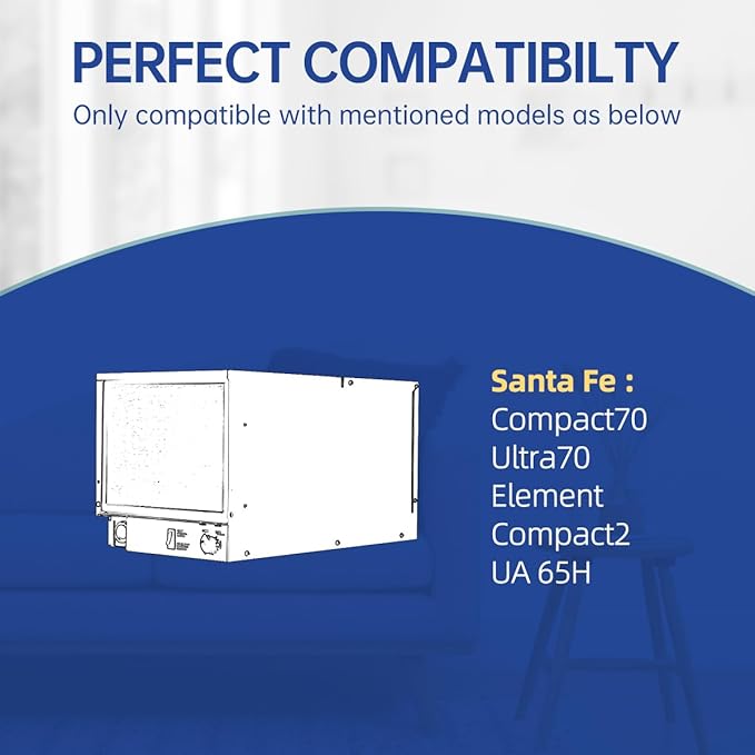 9 x 11 x 1 Dehumidifier Filter MERV 13 Compatible with Santa Fe Compact2, Compact70, Ultra70 Dehumidifier, UA 65H, # 4029748 Dehumidifiers Replacement Parts (4-Pack)