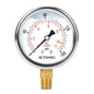 2-1/2" Dial Size, 0-160 Psi Lead-Free Pressure Gauge, Glycerin Liquid Filled, 1/4" NPT Lower Mount, Stainless Steel Case, for Regulator, Potable Water Pump, RV Hose, Well, Air, Pressure Test