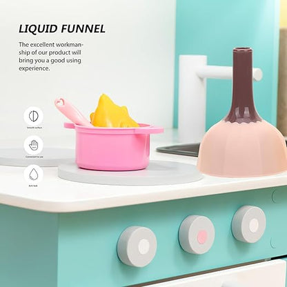 Veemoon 4-pcs Mini Kitchen Funnels with Strainer, Food Grade Liquid and Powder Funnels for Oil, Juice, and Solid Transfer, Portable Narrow Neck Set for Cooking and Bartending