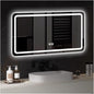 Bathroom Mirror with LED Lights，LED Bathroom Mirror，Illuminated Led Bathroom Mirror with Demister Pad，Illuminated LED Bathroom Mirror,3 Colours Backlit Makeup Mirror(B,H70*W90cm/H27.6*W35.4IN)